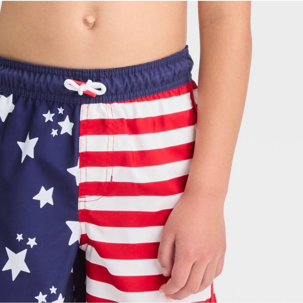 Cat & Jack boys swim trunks American Patriotic, 4th of July- USA 🇺🇸 12M VGUC